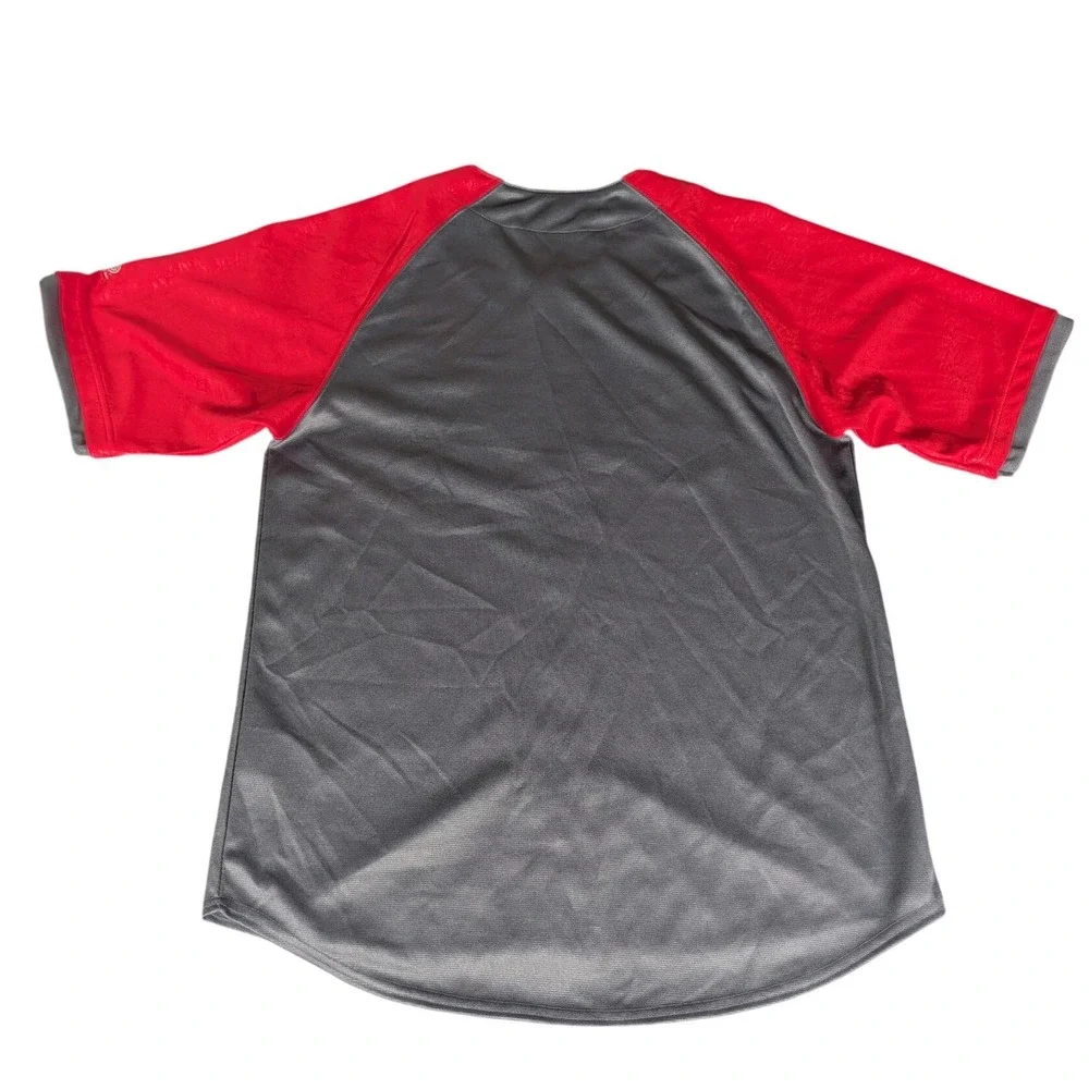 MLB St Louis Cardinals True‎ Fan Jersey Grey Red Button Up Mens L 42-44